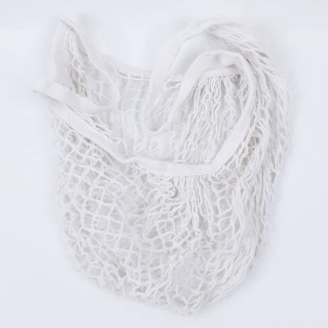 2019 New Mesh Shopping Bag Reusable String Fruit Storage Handbag Totes Women Shopping Mesh Net