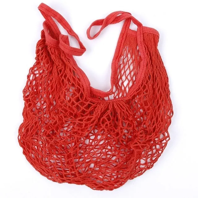 2019 New Mesh Shopping Bag Reusable String Fruit Storage Handbag Totes Women Shopping Mesh Net