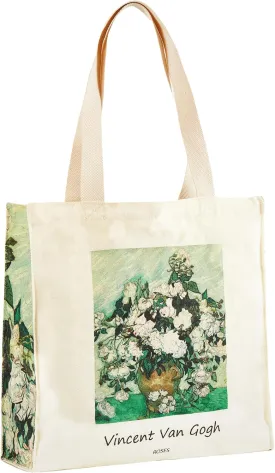 Art Canvas Tote Bag for Women with false flat bottom, zippers,interior Pocket,suitable for Shopping,Work,Travel