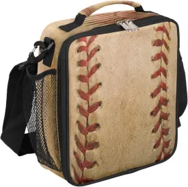 Baseball Kids Lunch Box Baseball Sport Mini Insulated Lunch Bag Tote for Girls Boys Cooler Freezable Meal Prep Bag with Shoulder Strap Waterproof Lunch Container for School Office Picnic