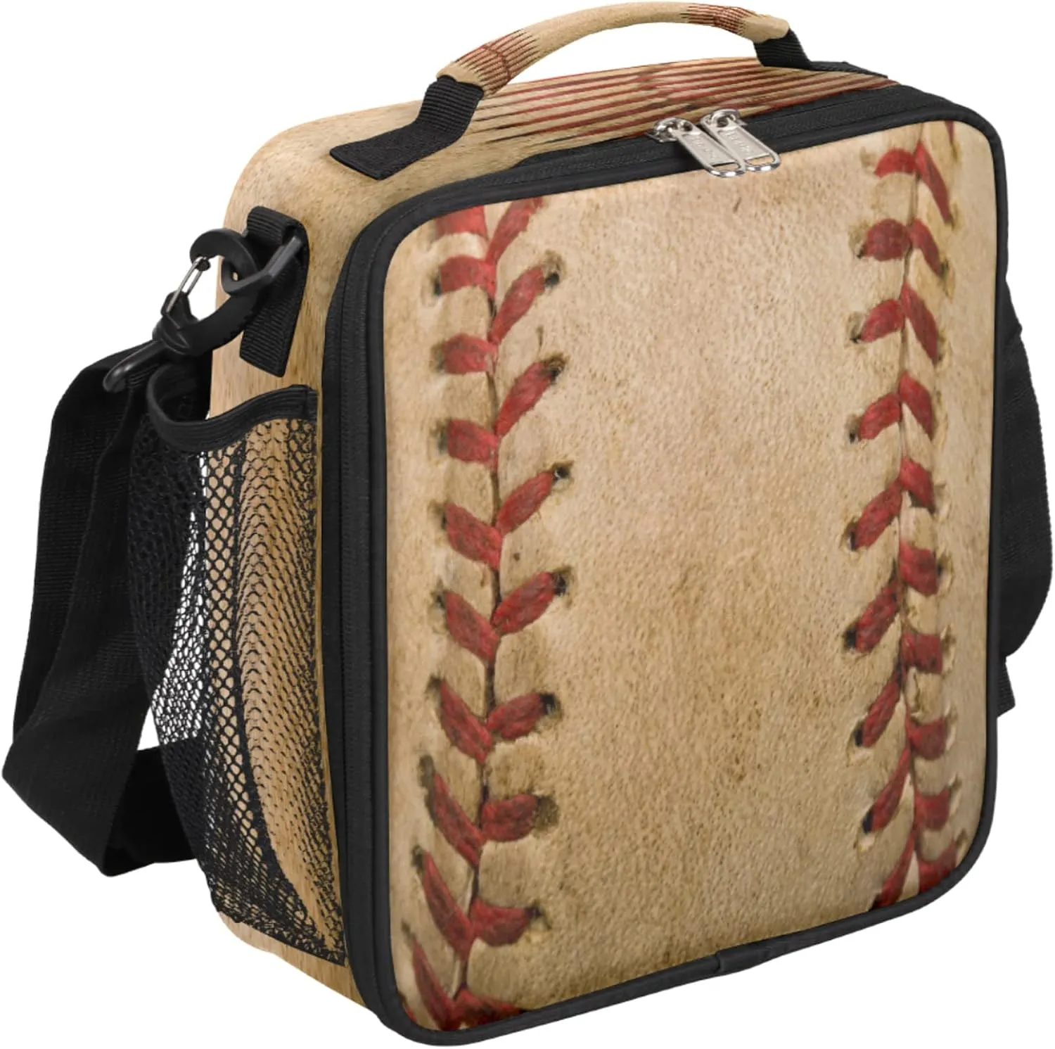 Baseball Kids Lunch Box Baseball Sport Mini Insulated Lunch Bag Tote for Girls Boys Cooler Freezable Meal Prep Bag with Shoulder Strap Waterproof Lunch Container for School Office Picnic