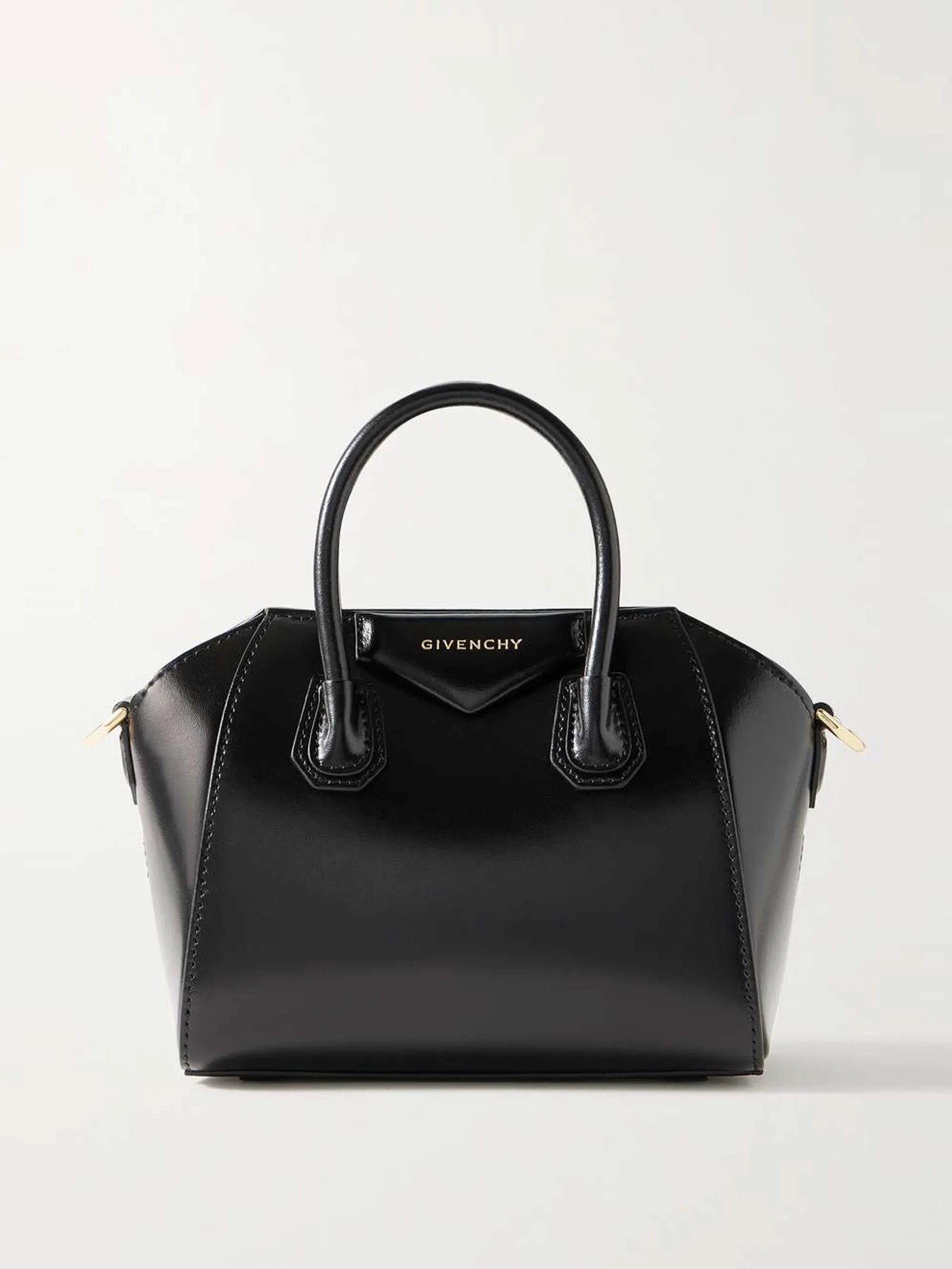 Black mini leather tote