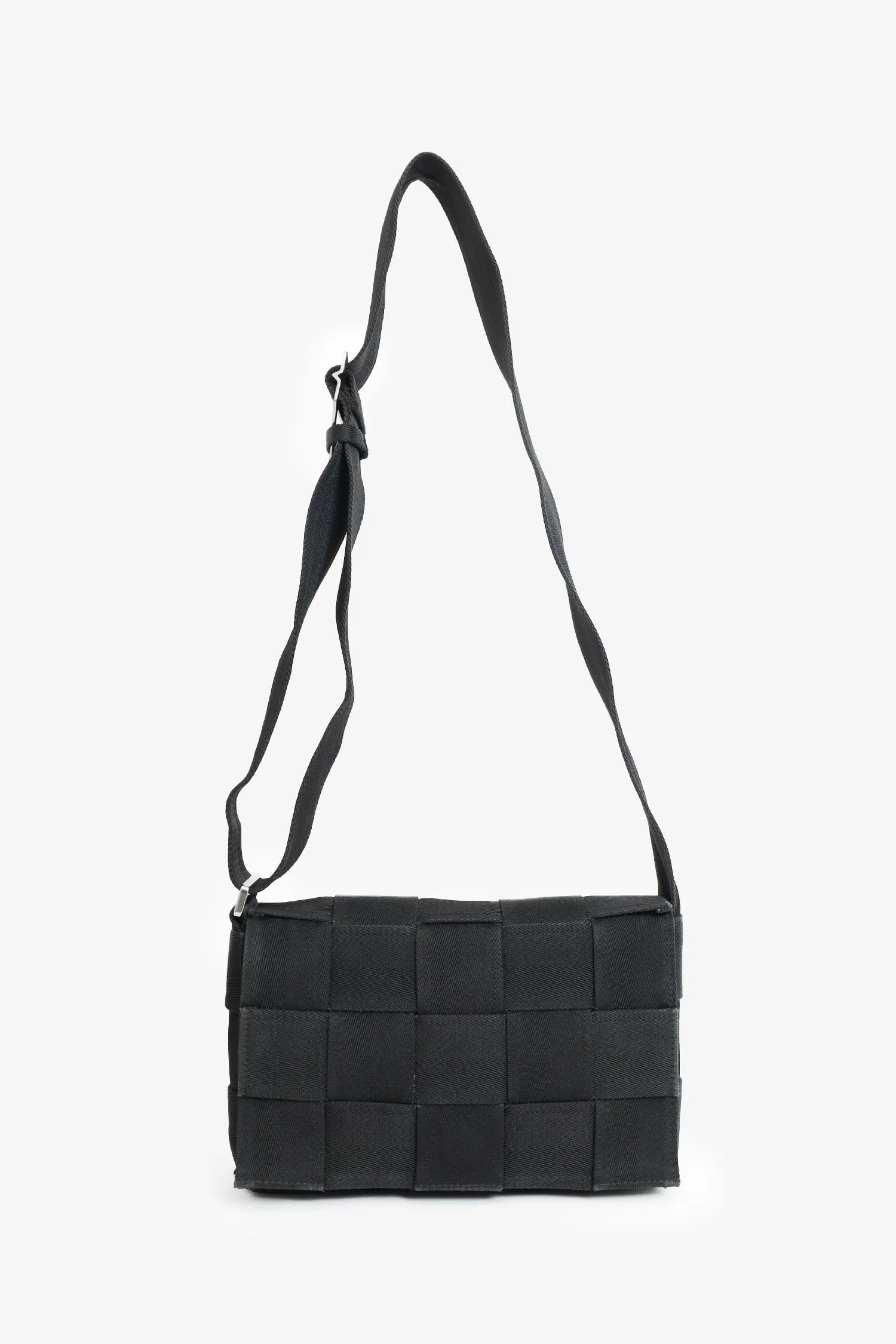 Bottega Veneta Black Webbing Intrecciato Cassette Bag