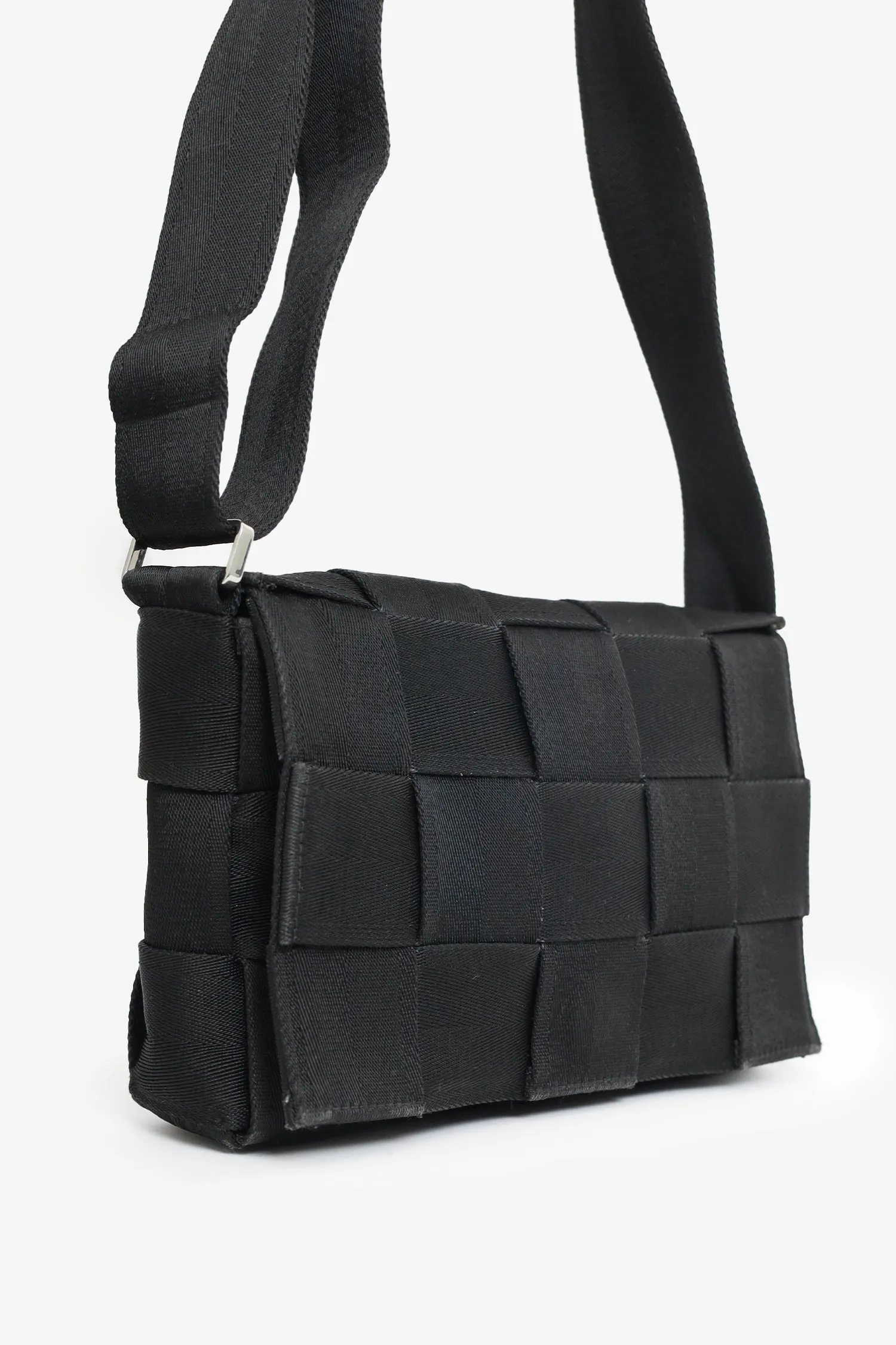 Bottega Veneta Black Webbing Intrecciato Cassette Bag