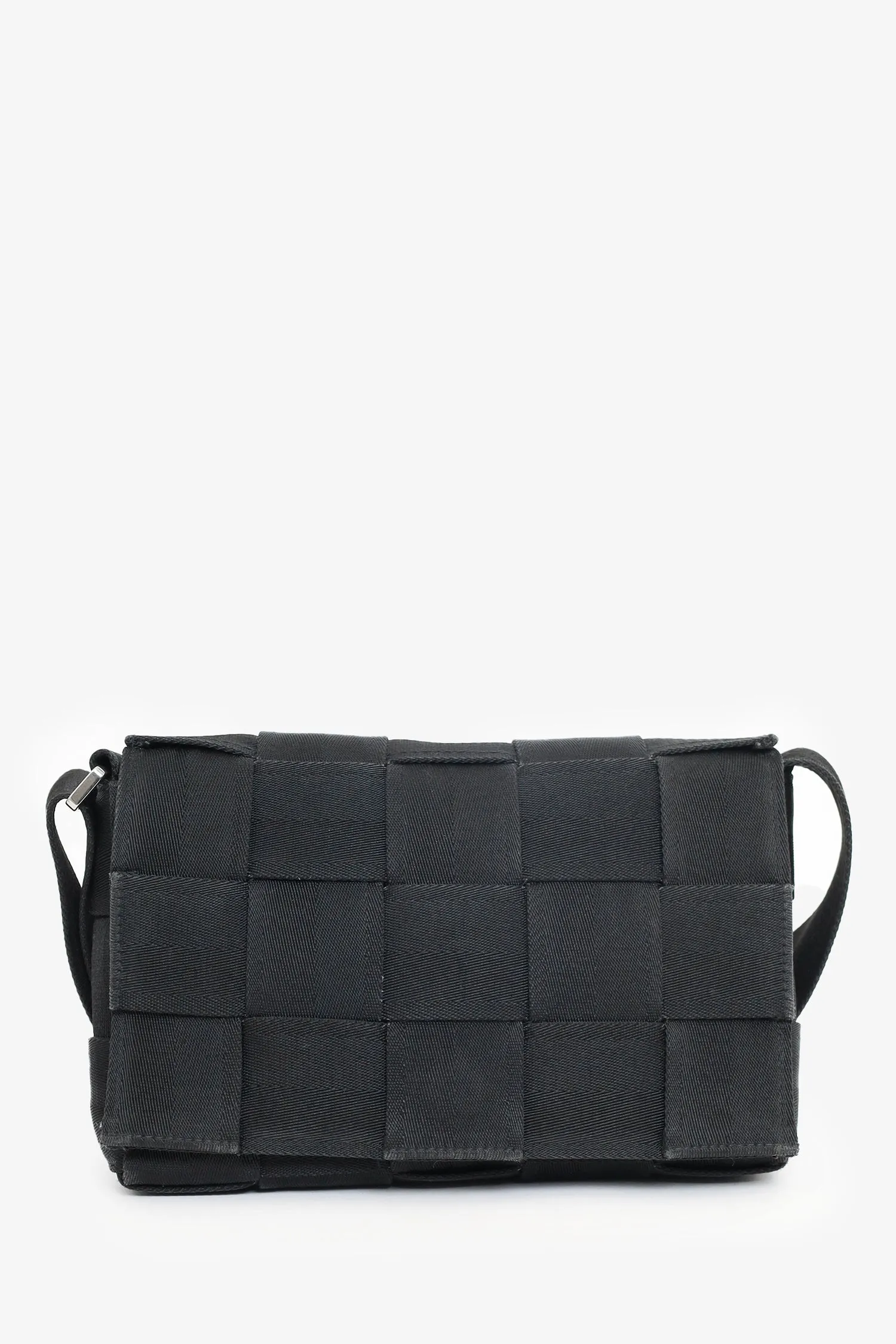 Bottega Veneta Black Webbing Intrecciato Cassette Bag
