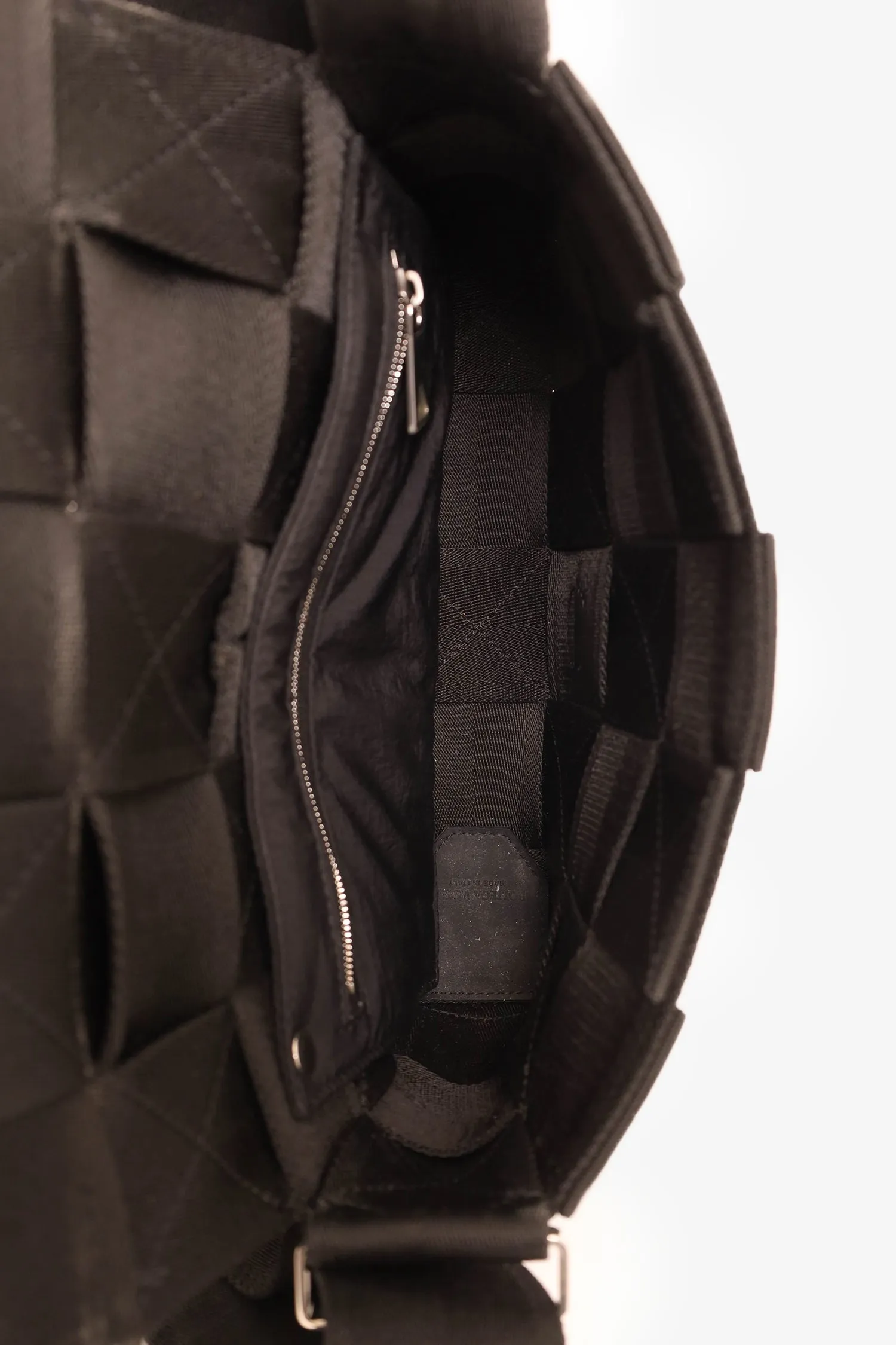 Bottega Veneta Black Webbing Intrecciato Cassette Bag