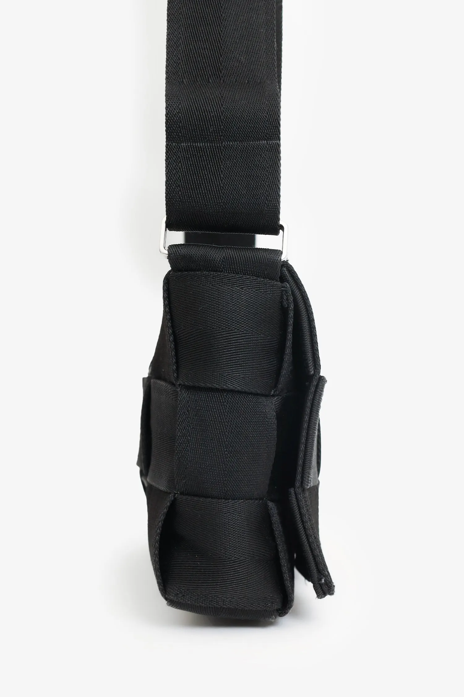Bottega Veneta Black Webbing Intrecciato Cassette Bag