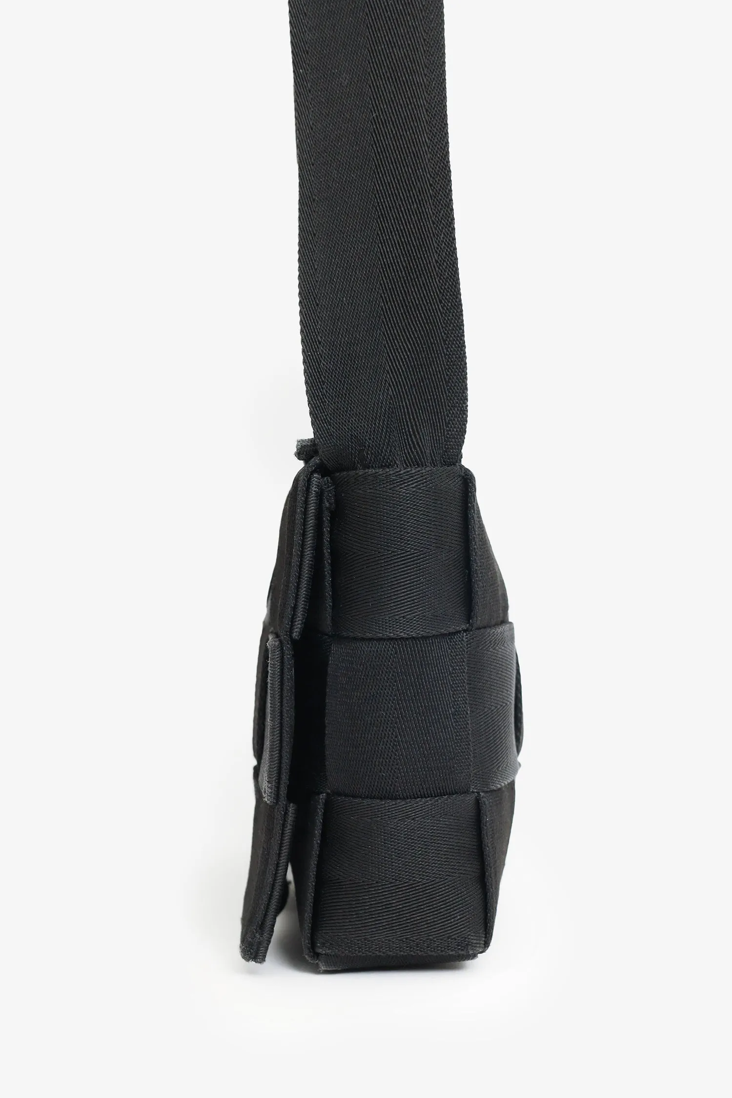 Bottega Veneta Black Webbing Intrecciato Cassette Bag