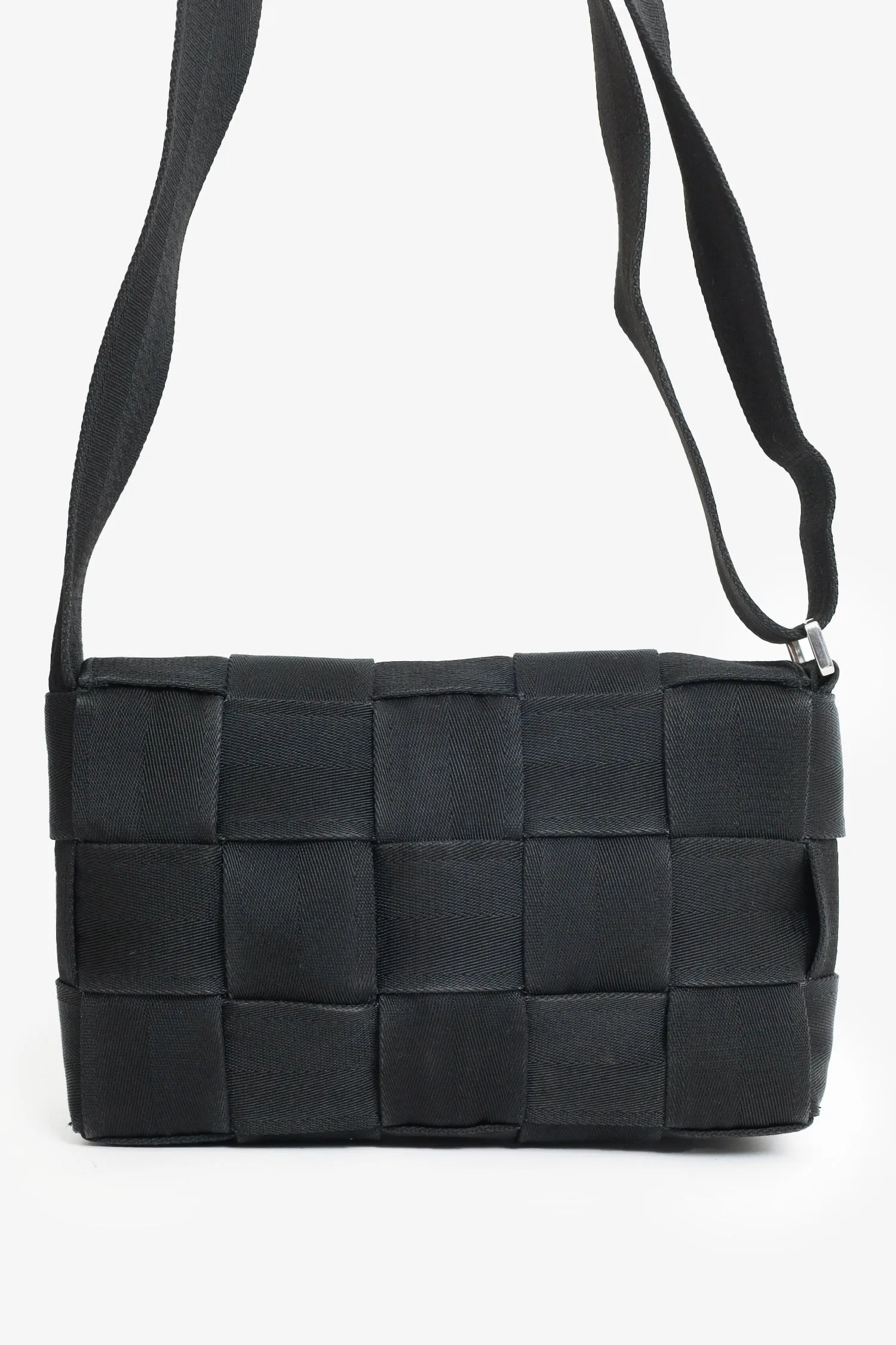 Bottega Veneta Black Webbing Intrecciato Cassette Bag