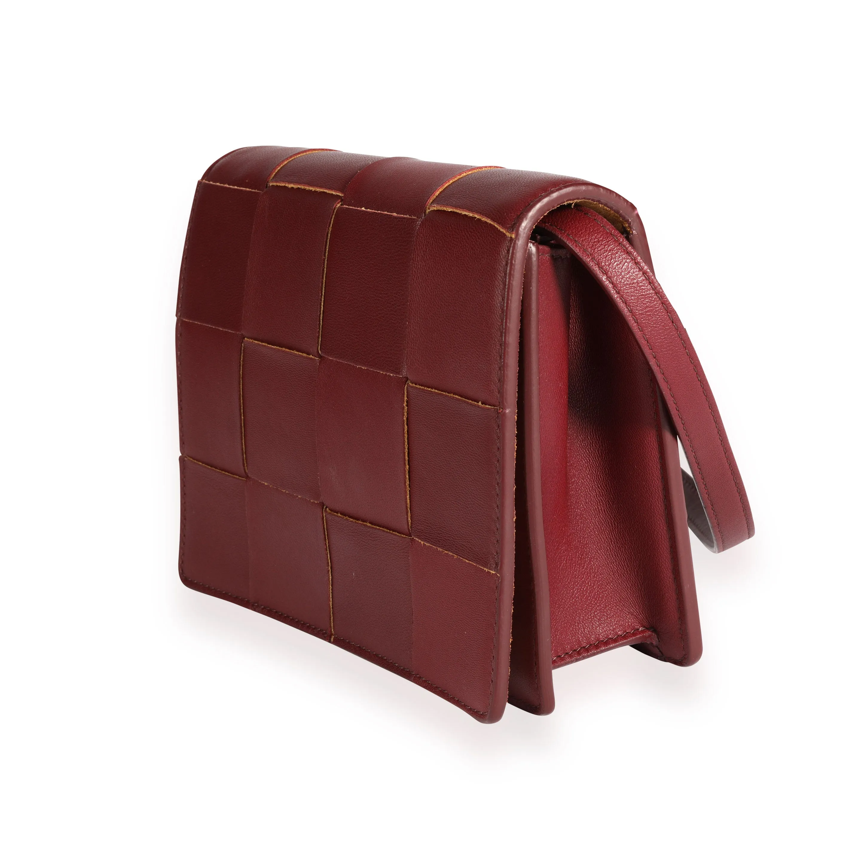 Bottega Veneta Bordeaux Leather Mini Cassette Crossbody Bag