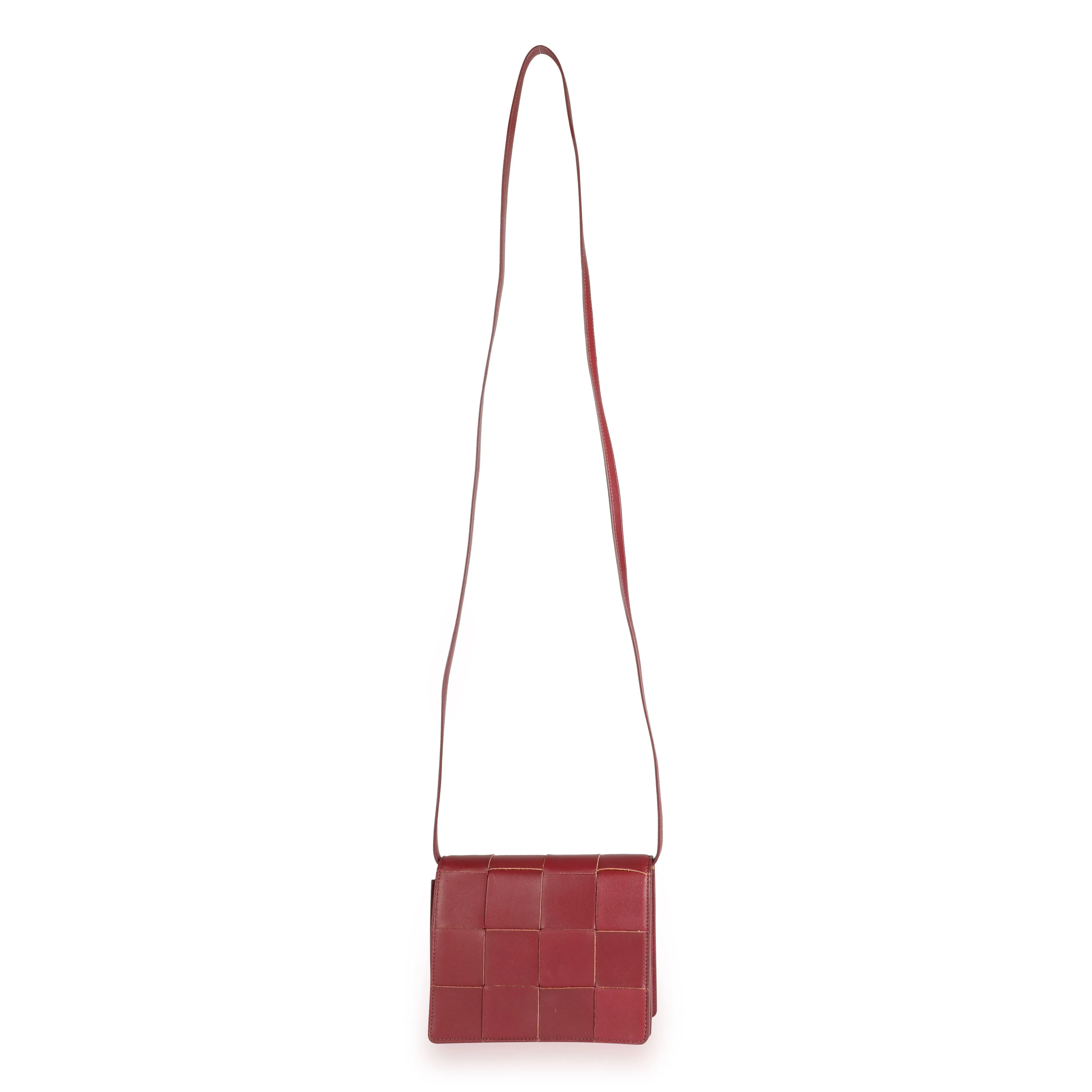 Bottega Veneta Bordeaux Leather Mini Cassette Crossbody Bag
