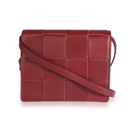 Bottega Veneta Bordeaux Leather Mini Cassette Crossbody Bag