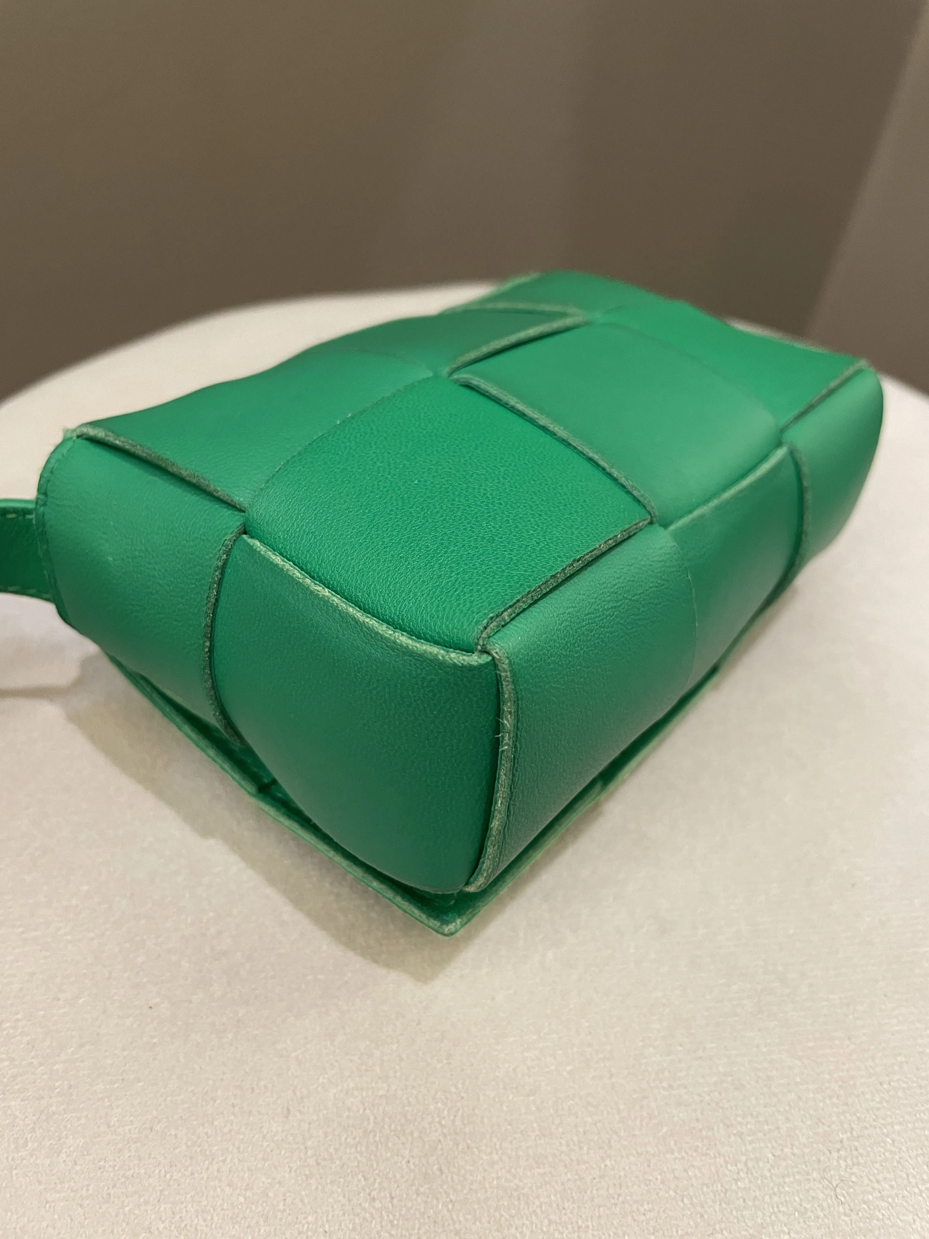 Bottega Veneta Cassette Mini Crossbody Bag Parakeet Nappa Leather