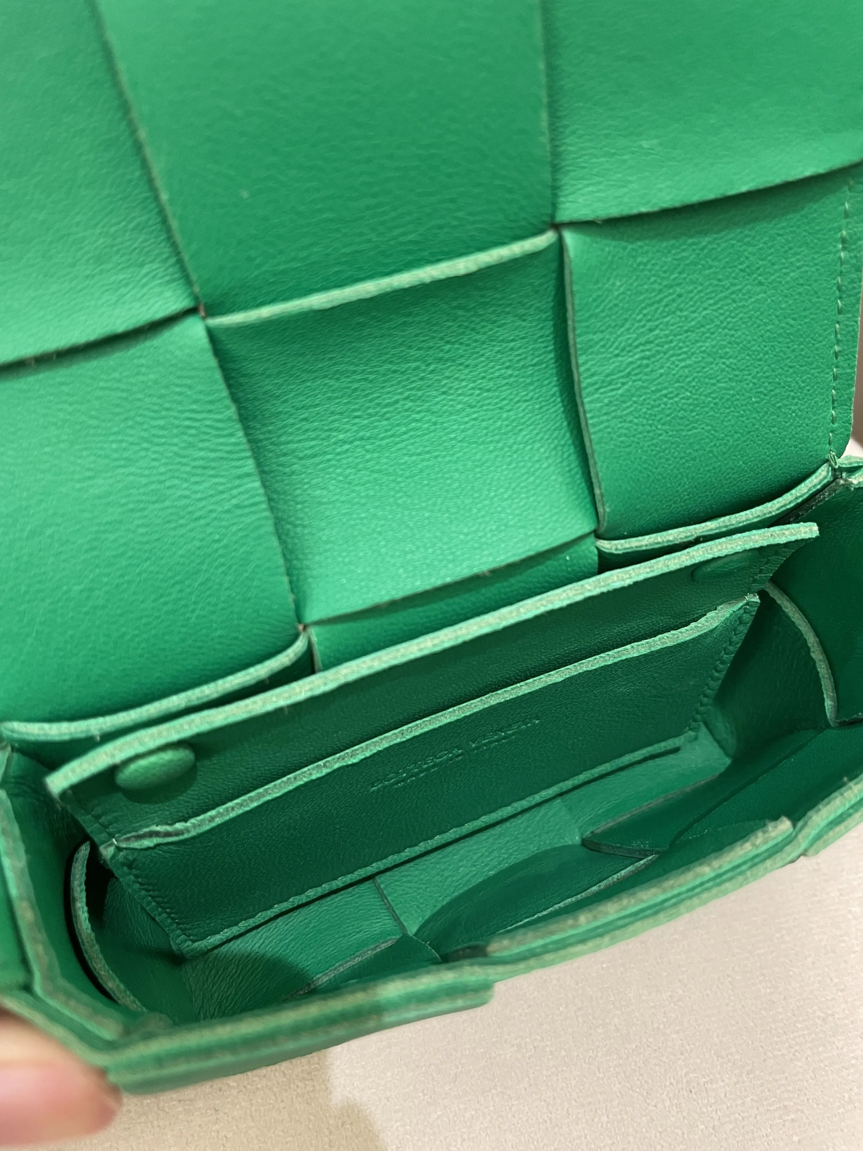 Bottega Veneta Cassette Mini Crossbody Bag Parakeet Nappa Leather