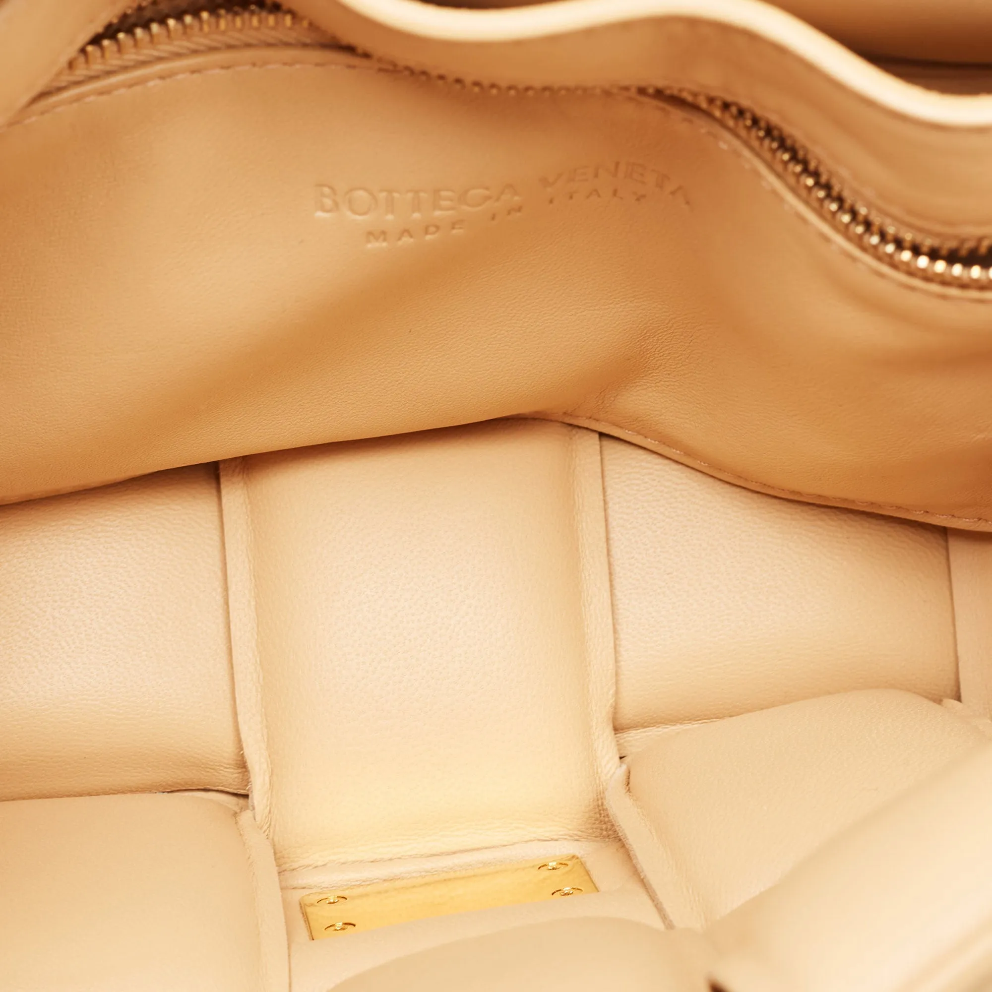 Bottega Veneta Tan Intreccio Leather Padded Cassette Shoulder Bag