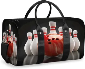 Bowling Ball Sports Travel Duffle Bag, Sports Gym Bags for Women Men, Carry On Weekender Overnight Workout Airplane Trips Bag