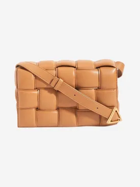 Brown padded Cassette shoulder bag