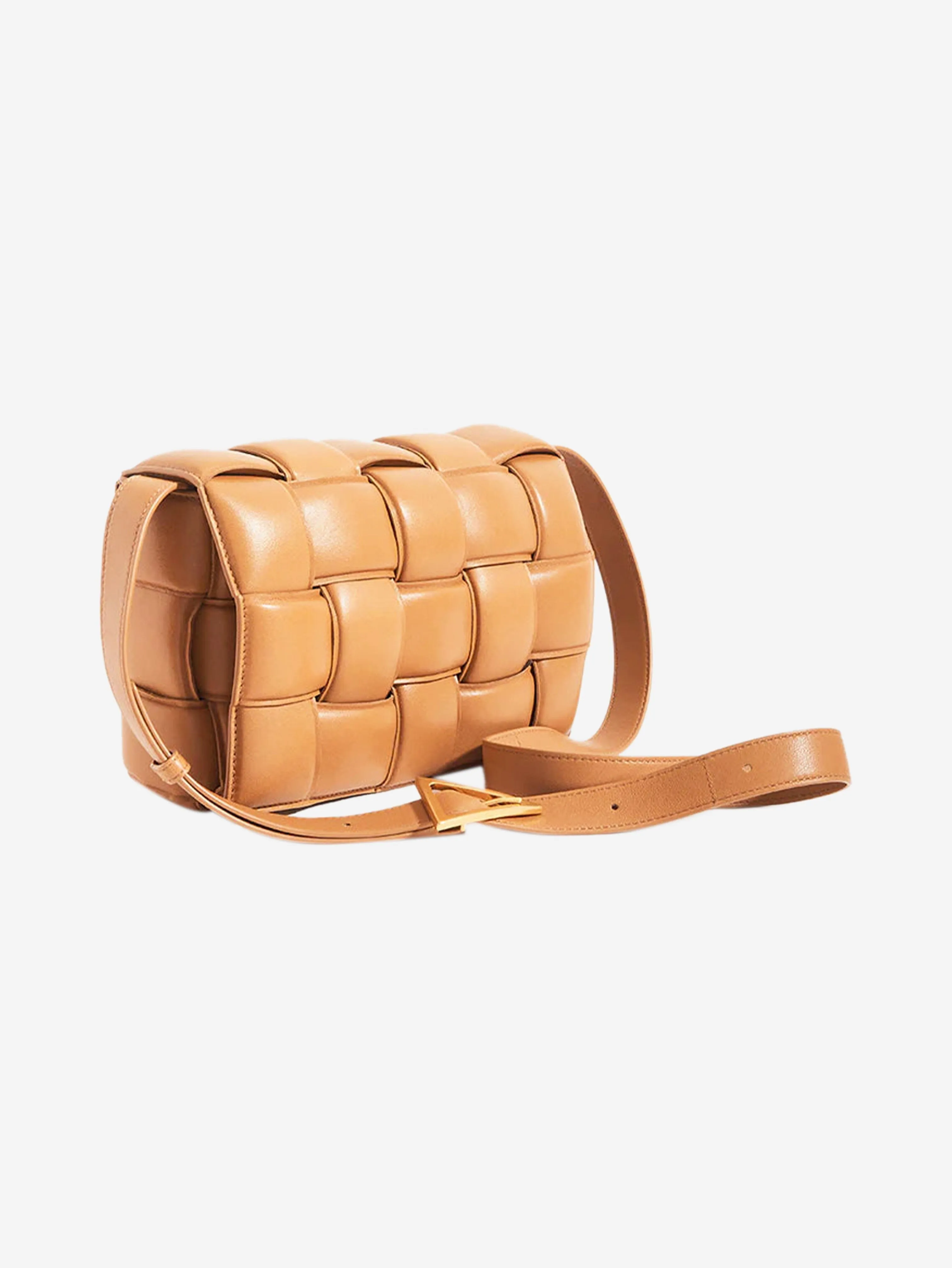 Brown padded Cassette shoulder bag