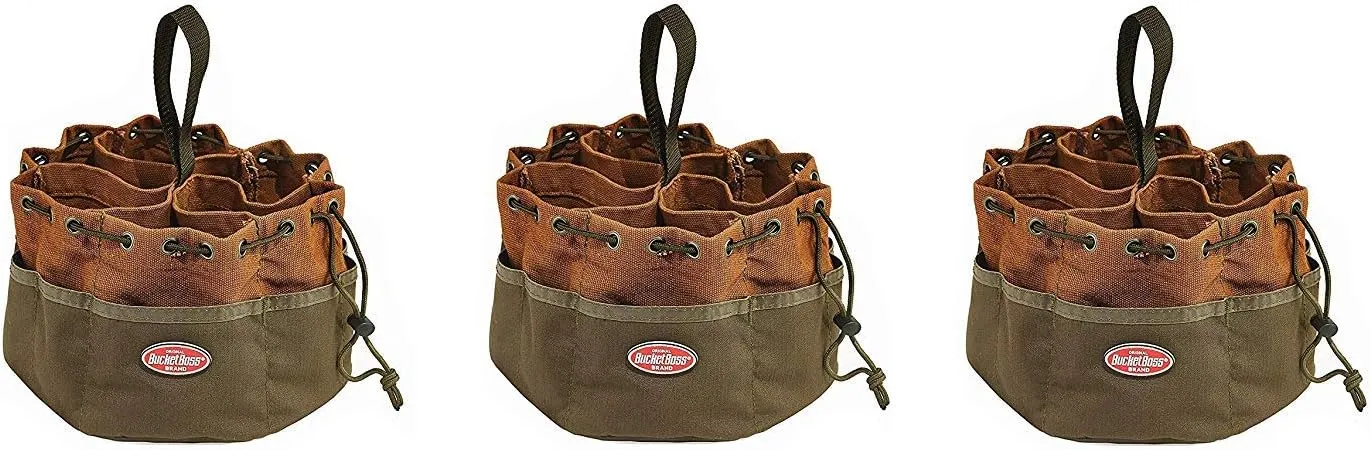 Bucket Boss Parachute Bag Small Parts Bag in Brown, 25001 (Pack of 3)