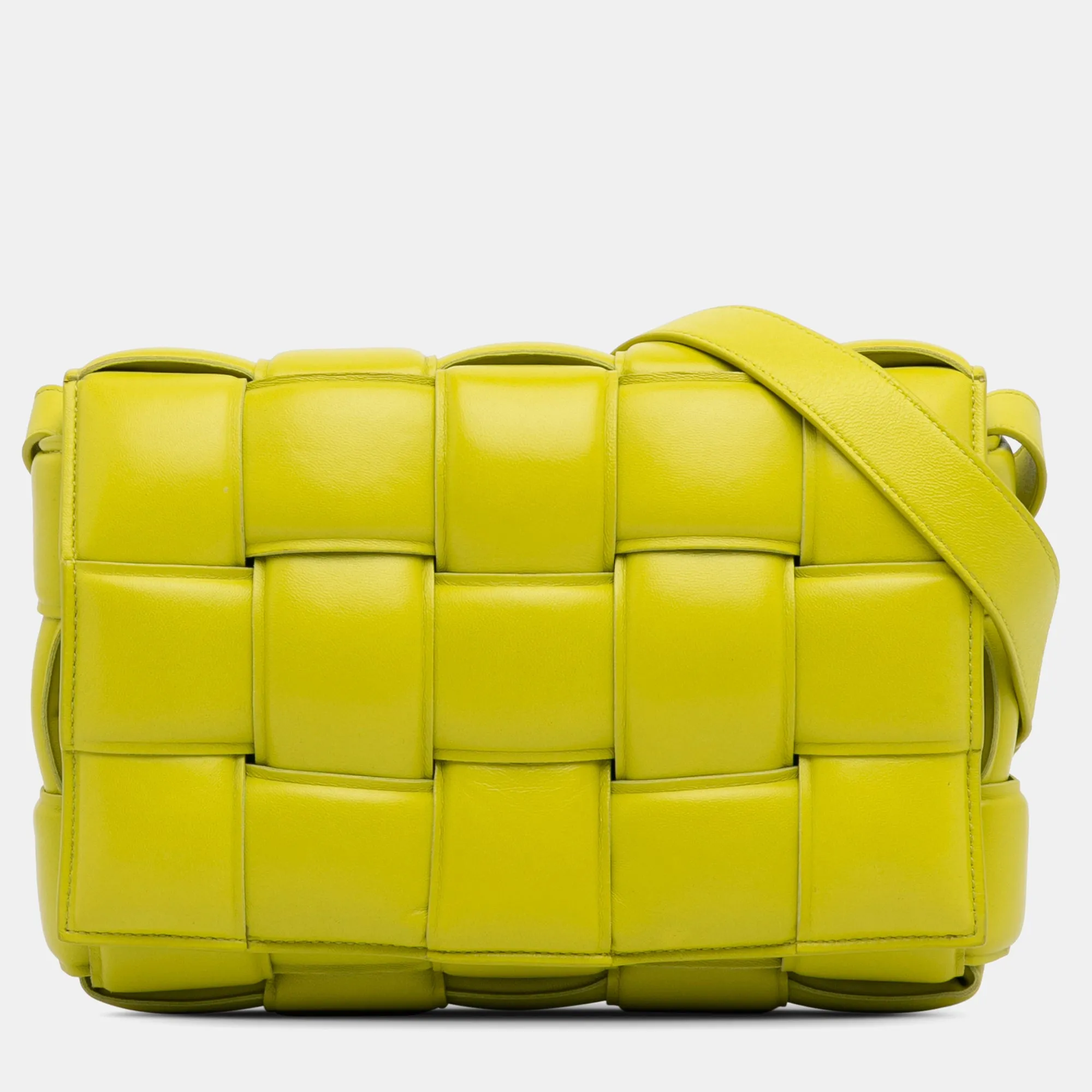Calfskin Intrecciato Padded Cassette Crossbody Bag
