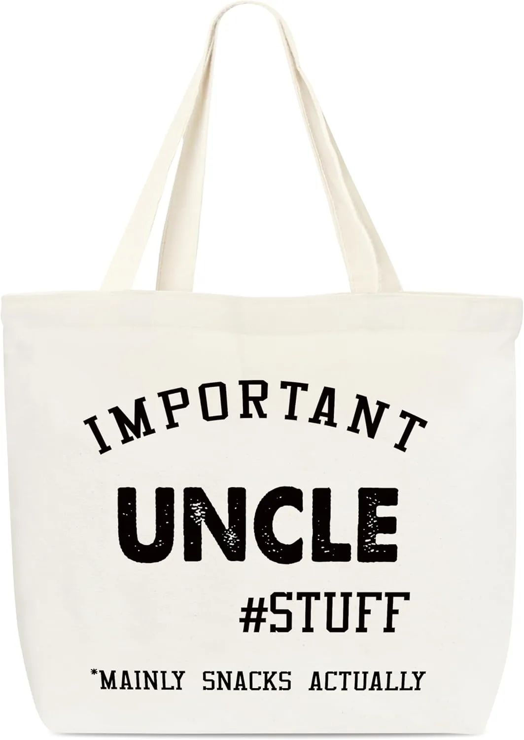 Canvas Tote Bag, Important Uncle Stuff Tote Bag, Appreciation Gift, Funny Tote Bag, Library Tote, Reusable Grocery Shopping Bag, Library Shoulder Bag For Man Uncle Friends C(13)