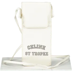 Celine White St Tropez Crossbody Phone Bag