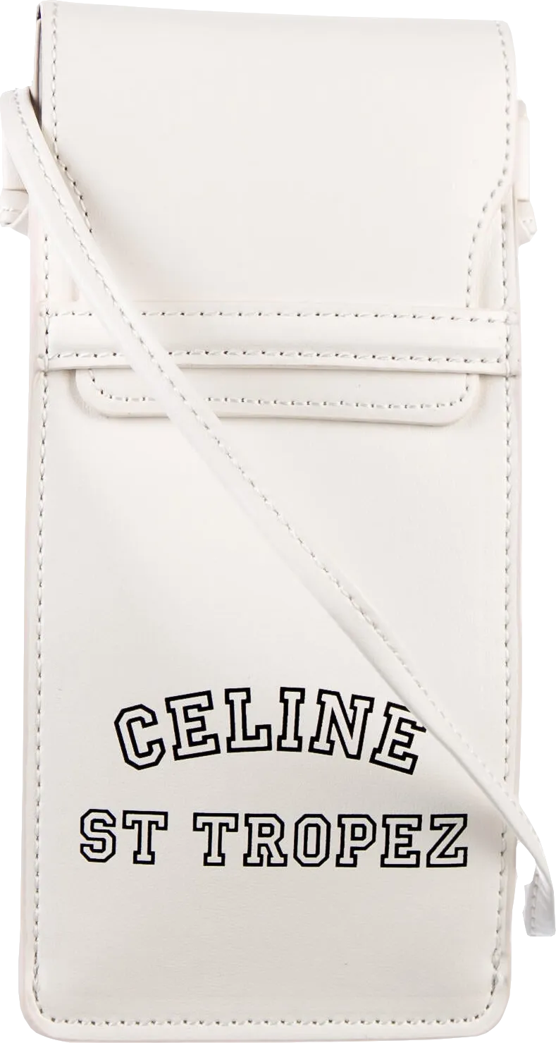 Celine White St Tropez Crossbody Phone Bag