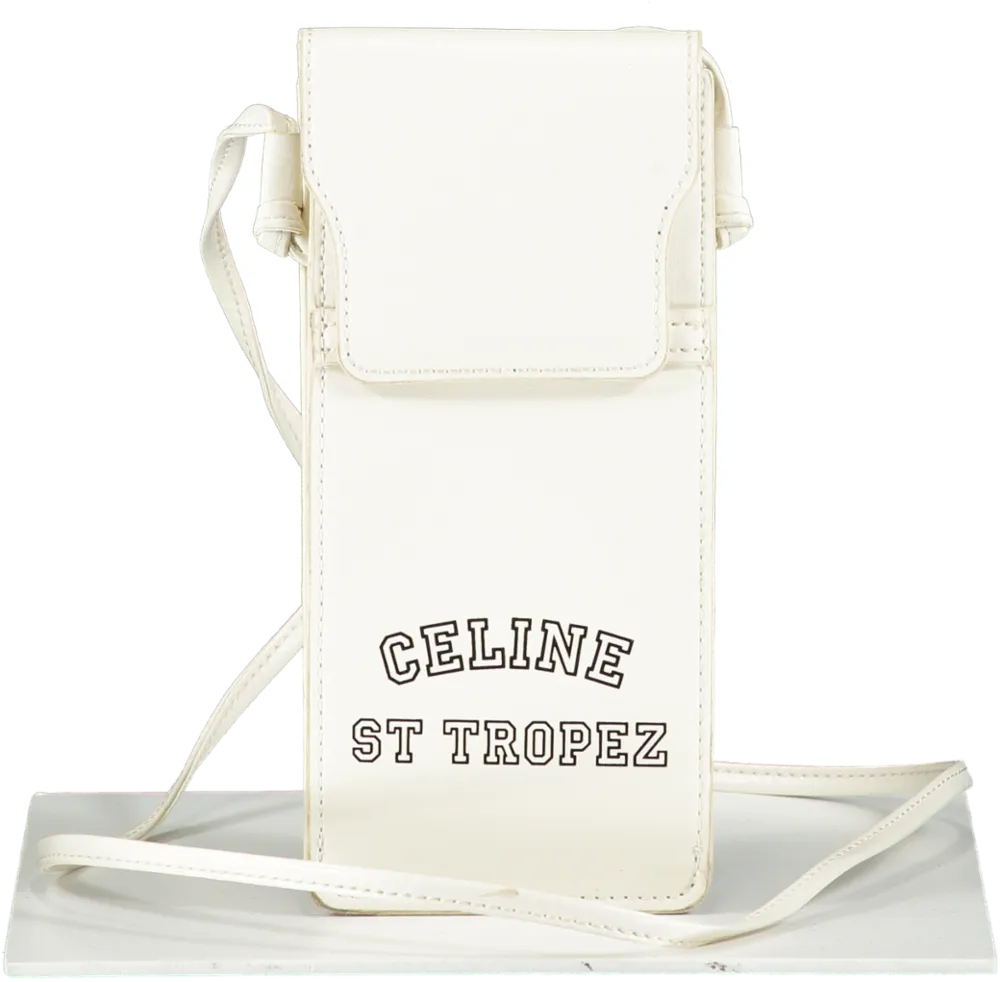 Celine White St Tropez Crossbody Phone Bag