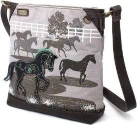 CHALA Canvas Crossbody Women Mid-Size Crossbody Shoulder Purse with Adjustable Strap