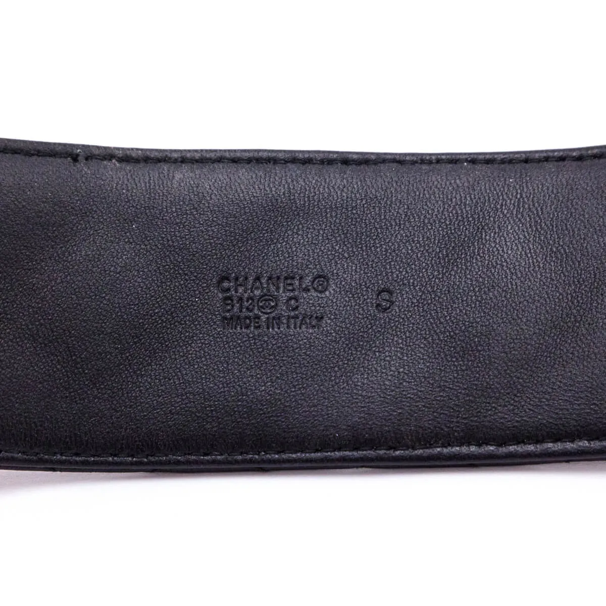 Chanel Black Leather CC Turn-Lock Cuff