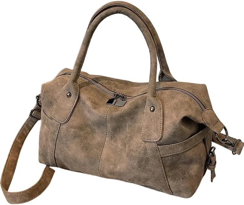 FUNSEED Large Capacity Luggage Bag for Women Lightweight Shoulder Crossbody Travel Bag Retro Casual Tote Bag