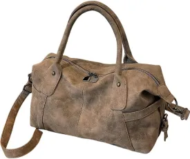 FUNSEED Large Capacity Luggage Bag for Women Lightweight Shoulder Crossbody Travel Bag Retro Casual Tote Bag