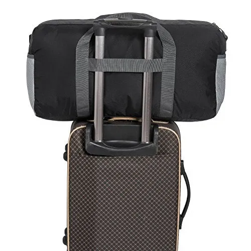 G4Free Foldable Travel Duffle Bag Lightweight 22 Inch for Luggage, Sports, Gym(Black)