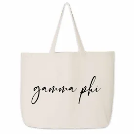 Gamma Phi Beta Script Writing Nickname Canvas Tote Bag