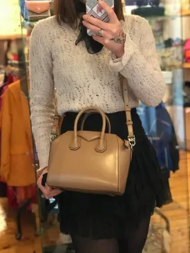 Givenchy Tan Leather Mini Antigona Crossbody
