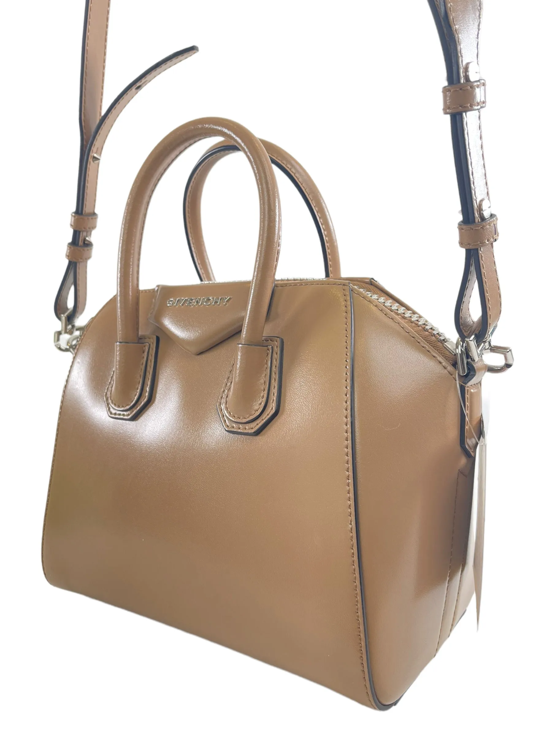 Givenchy Tan Leather Mini Antigona Crossbody