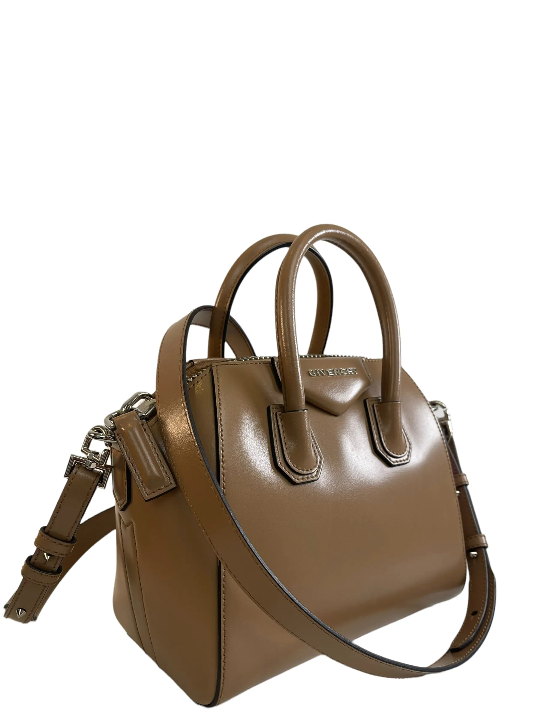 Givenchy Tan Leather Mini Antigona Crossbody