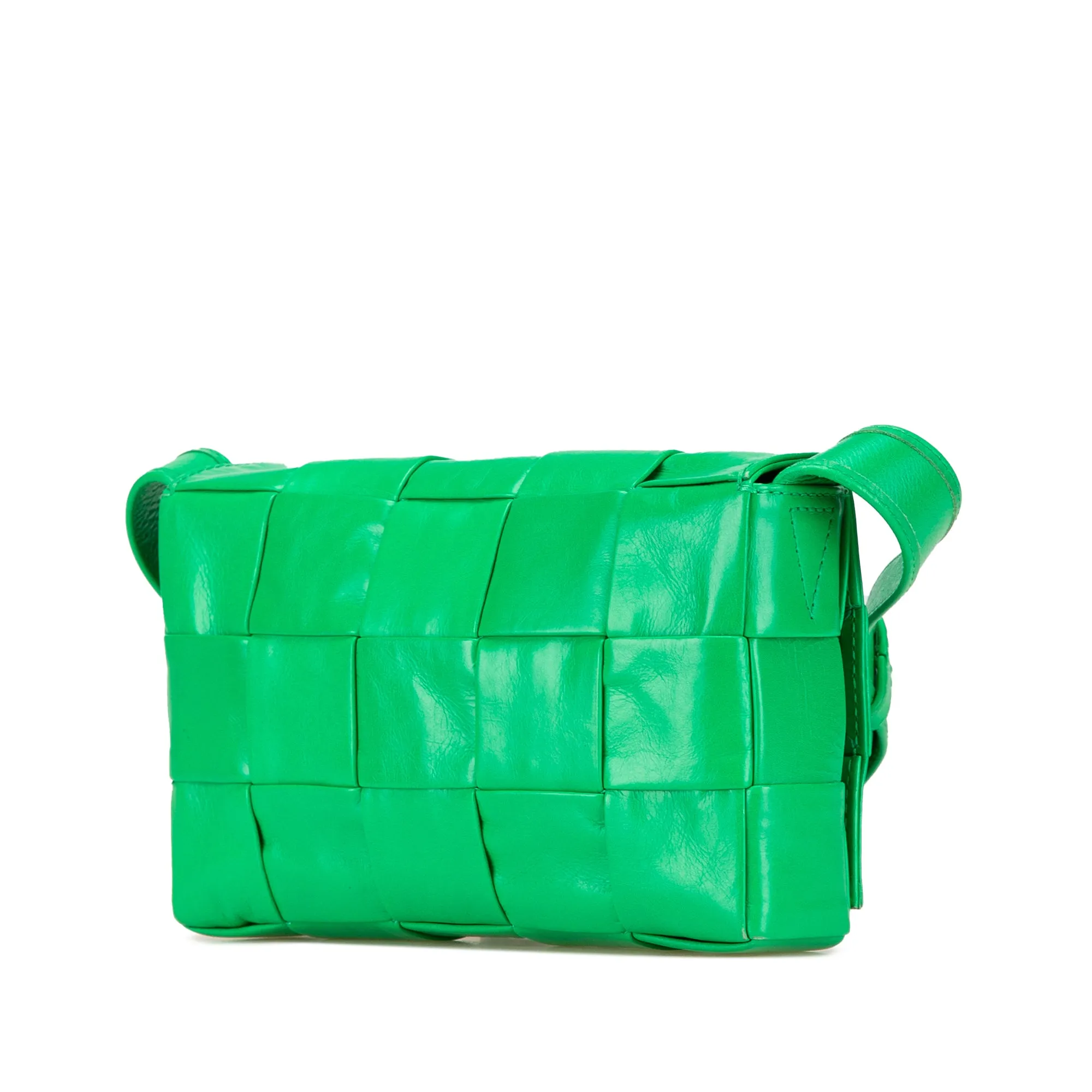 Green Bottega Veneta Small Nappa Intrecciato Cassette Crossbody