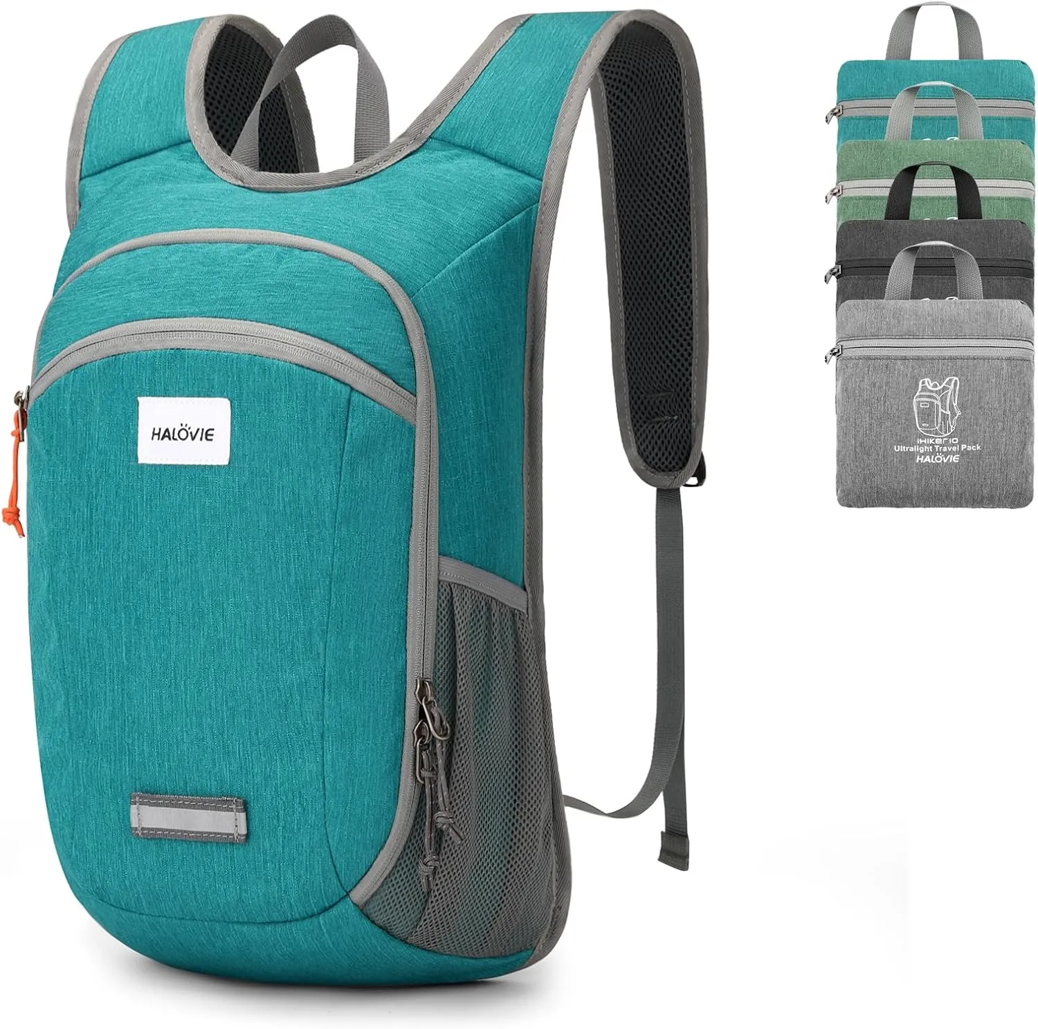 HALOVIE Small Hiking Backpack 10L Packable Lightweight Daypack Foldable Travel Back Pack for Women Men(Cyan)