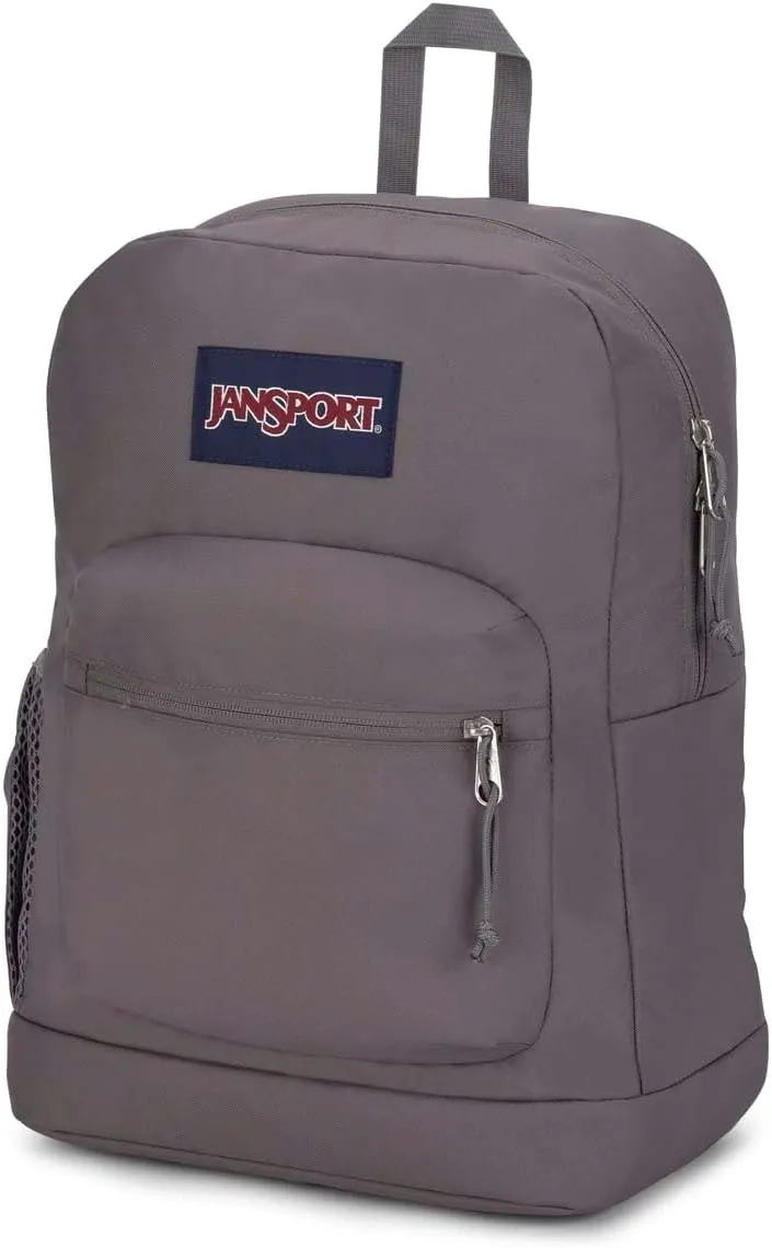 JanSport Cross Town Plus Backpack - Large Main Compartment, Side Water Bottle Pocket, 15-Inch Padded Laptop Sleeve - Graphite Grey