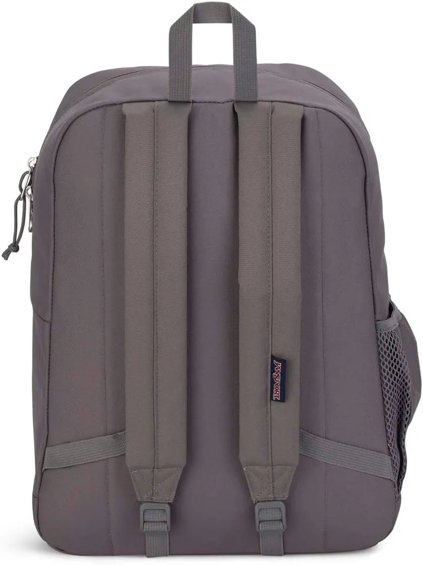 JanSport Cross Town Plus Backpack - Large Main Compartment, Side Water Bottle Pocket, 15-Inch Padded Laptop Sleeve - Graphite Grey
