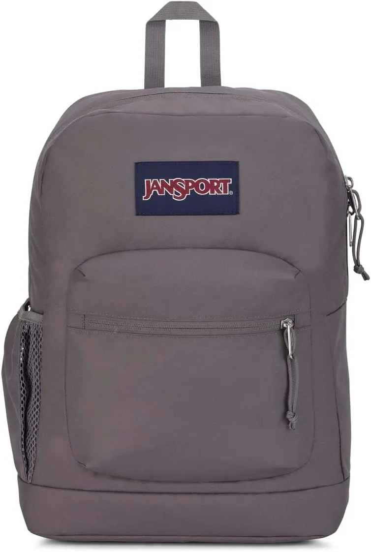 JanSport Cross Town Plus Backpack - Large Main Compartment, Side Water Bottle Pocket, 15-Inch Padded Laptop Sleeve - Graphite Grey