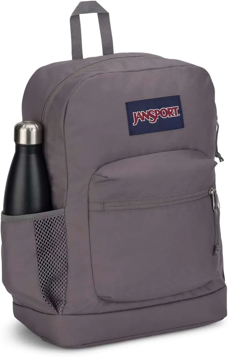 JanSport Cross Town Plus Backpack - Large Main Compartment, Side Water Bottle Pocket, 15-Inch Padded Laptop Sleeve - Graphite Grey
