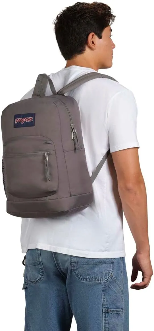 JanSport Cross Town Plus Backpack - Large Main Compartment, Side Water Bottle Pocket, 15-Inch Padded Laptop Sleeve - Graphite Grey