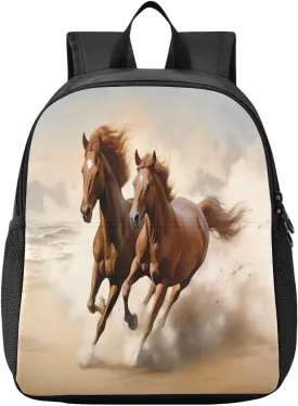 Lightweight Waterproof Backpack with Chestnut Horse Design - Durable Travel Daypack for Everyday Use#399