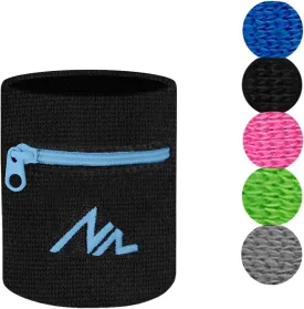 NEWZILL Wrist Wallet Wristband with Zipper - Cotton Sweatbands for Men & Women, Ideal for Sport, Running, Walking, Basketball, Football, Tennis, Hiking, Workout, and More