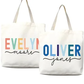 Personalized Custom Name Tote Bag - Custom Tote Shopper - Premium Canvas, Reusable, Eco-Friendly - Ideal Gift for Women, Bridesmaids, Teachers, Nurses - Customizable (Medium Bag   Matching Pouch)