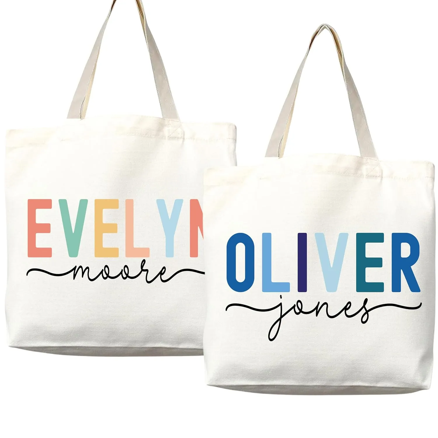 Personalized Custom Name Tote Bag - Custom Tote Shopper - Premium Canvas, Reusable, Eco-Friendly - Ideal Gift for Women, Bridesmaids, Teachers, Nurses - Customizable (Medium Bag   Matching Pouch)
