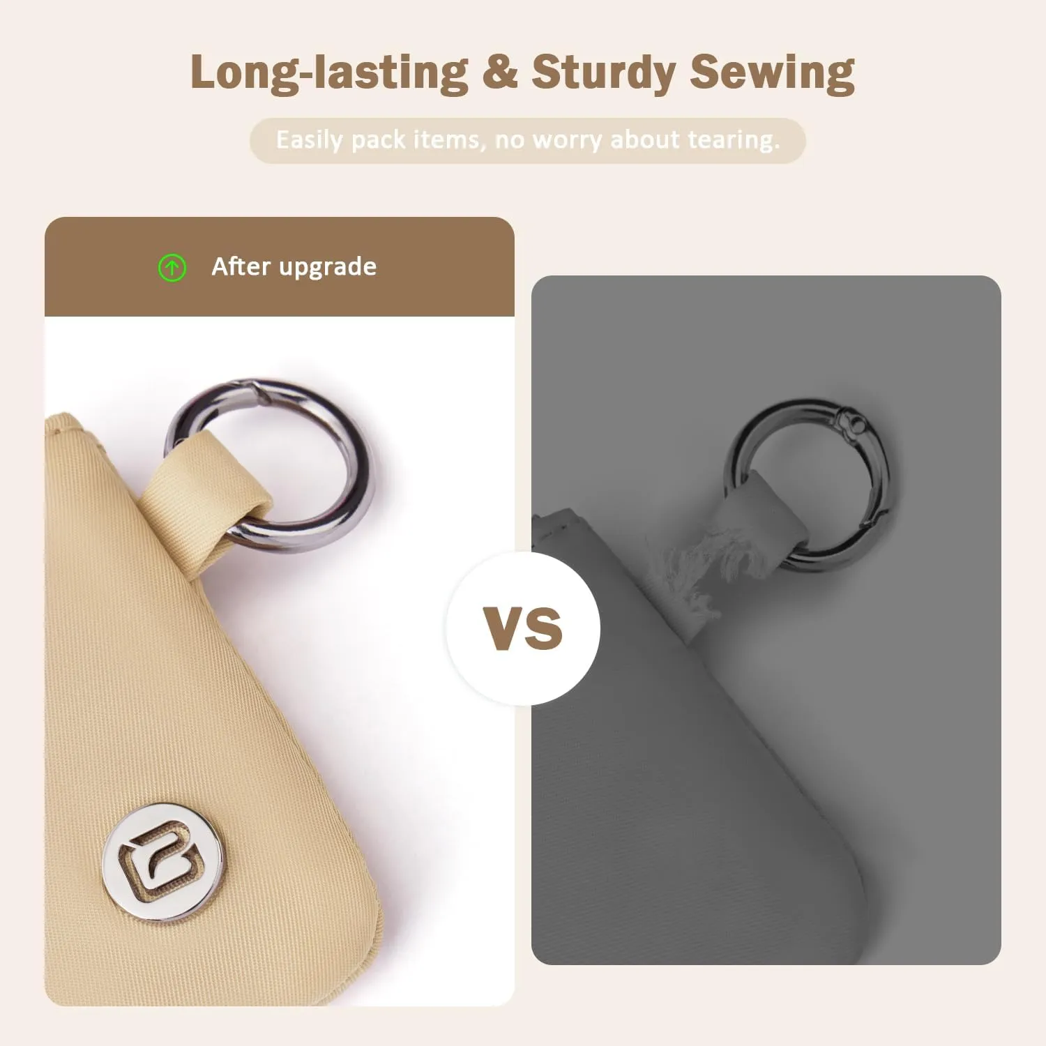 POIUGOYA Keychain Wristlet Wallet,Dual Pouch Wristlet Portable,Nylon RFID Coin Purse Small Wallet with key ring,ID Window