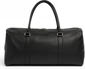 Real Cowhide Leather Travel Duffel Bag  Waterproof Weekender Overnight Bag, Vintage Handcrafted Travel Carry-On Luggage (Black)